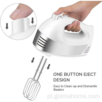 Misturador de mão elétrico de 5 velocidades com misturador de cozinha portátil turbo Inclui batedores, ganchos de massa e estojo de armazenamento